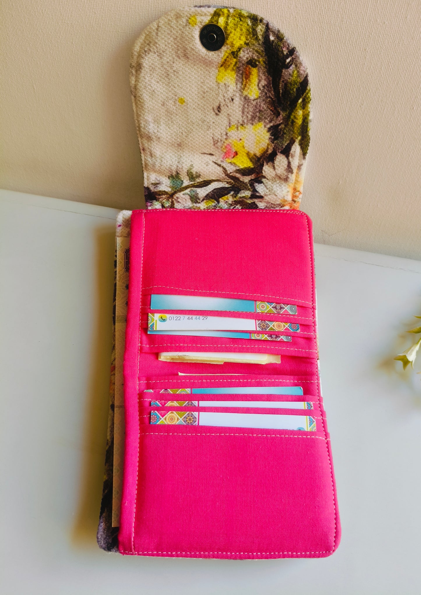 white flowers card Wallet 12*11 Cm