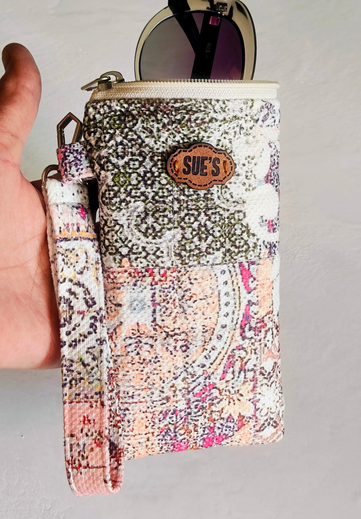 patchwork quilted long Glasses Case