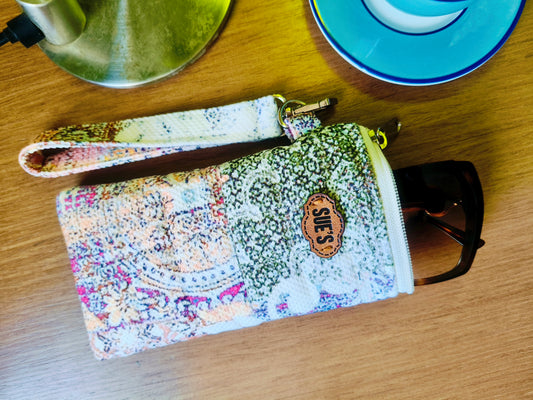 patchwork quilted long Glasses Case
