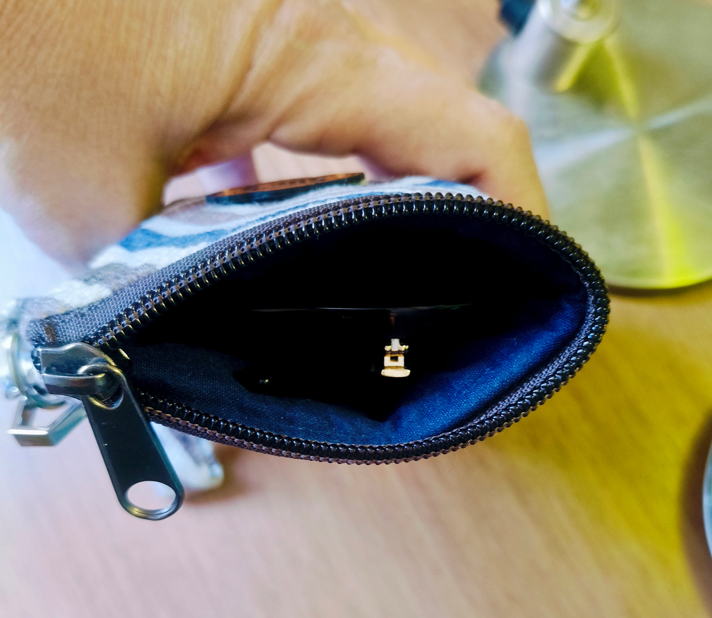blue geometric long Glasses Case