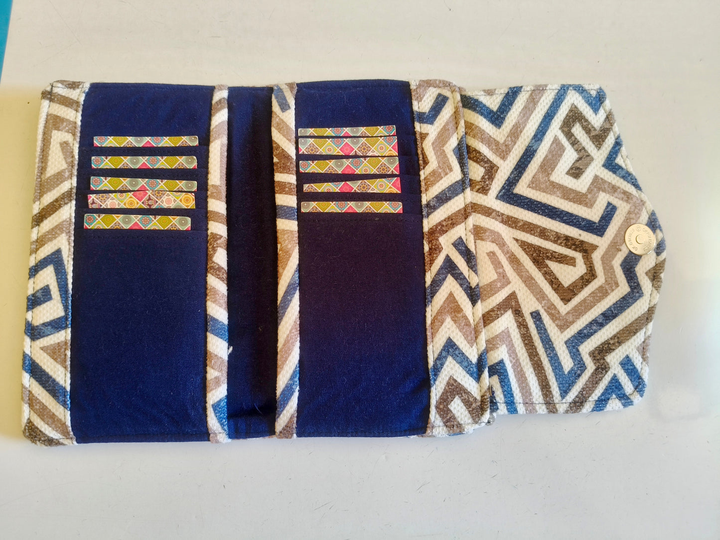 blue grace trifold wallet