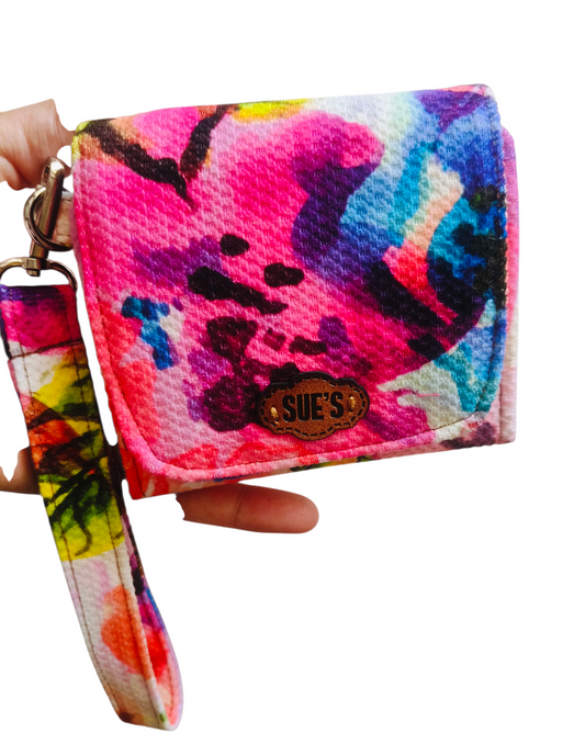 watercolor small Wallet 12*11 Cm with handle