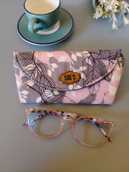 Gray &pink Glasses Case