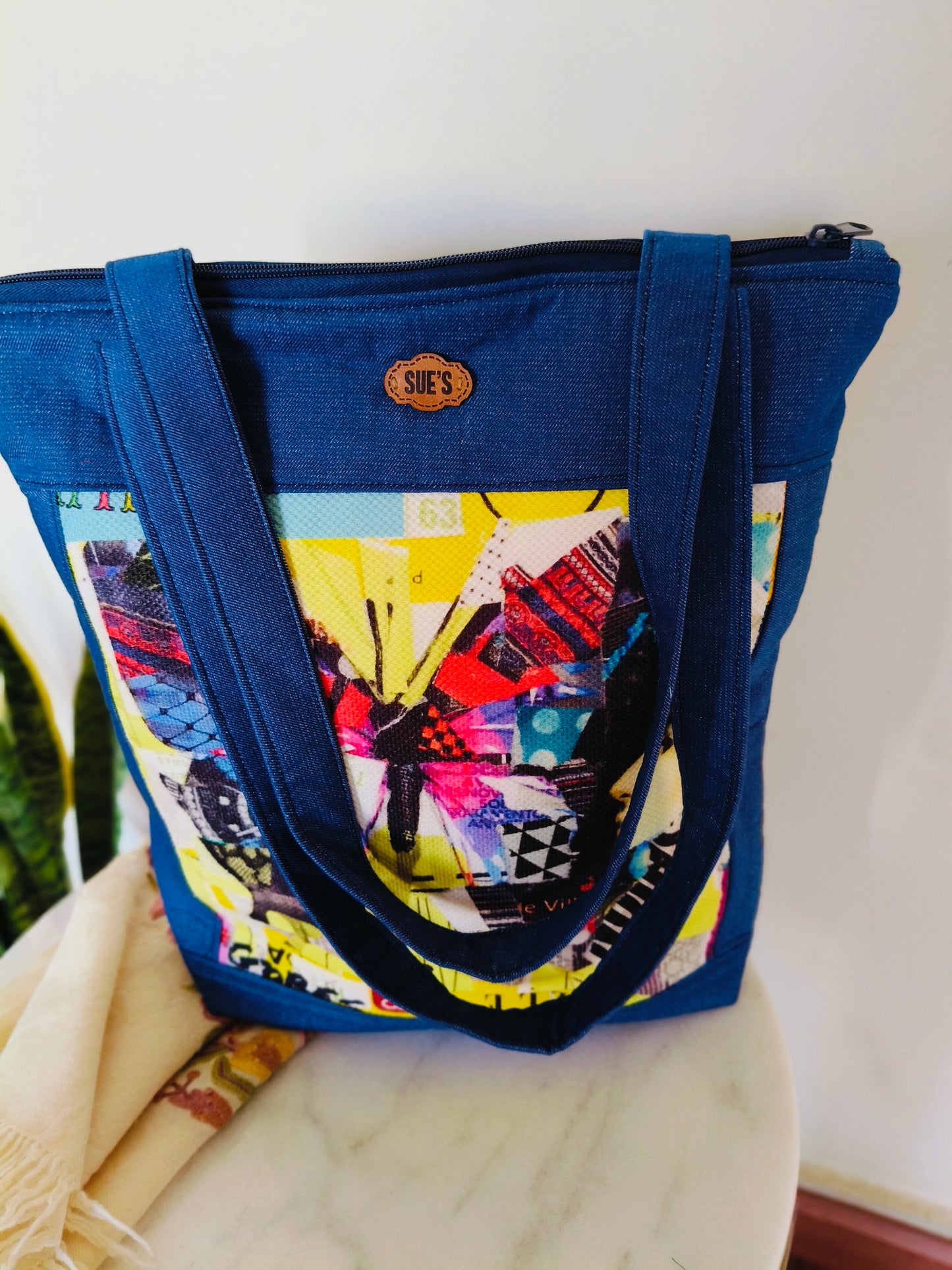 Denim Butterfly Tote Bag 40*35cm