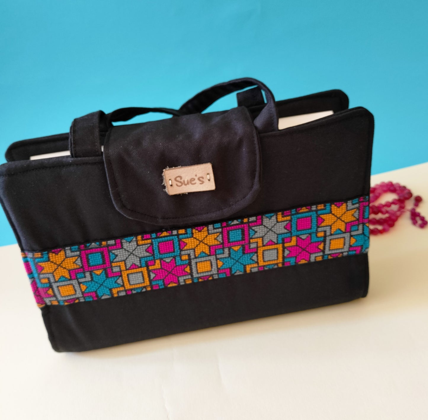 black Mus7af Cover with handle 20*14cm
