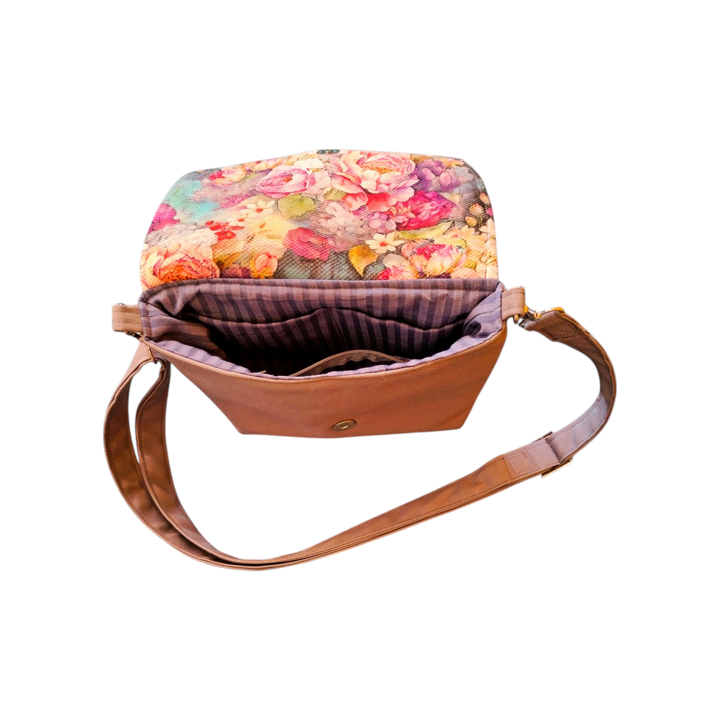 Gray flower color small cross bag