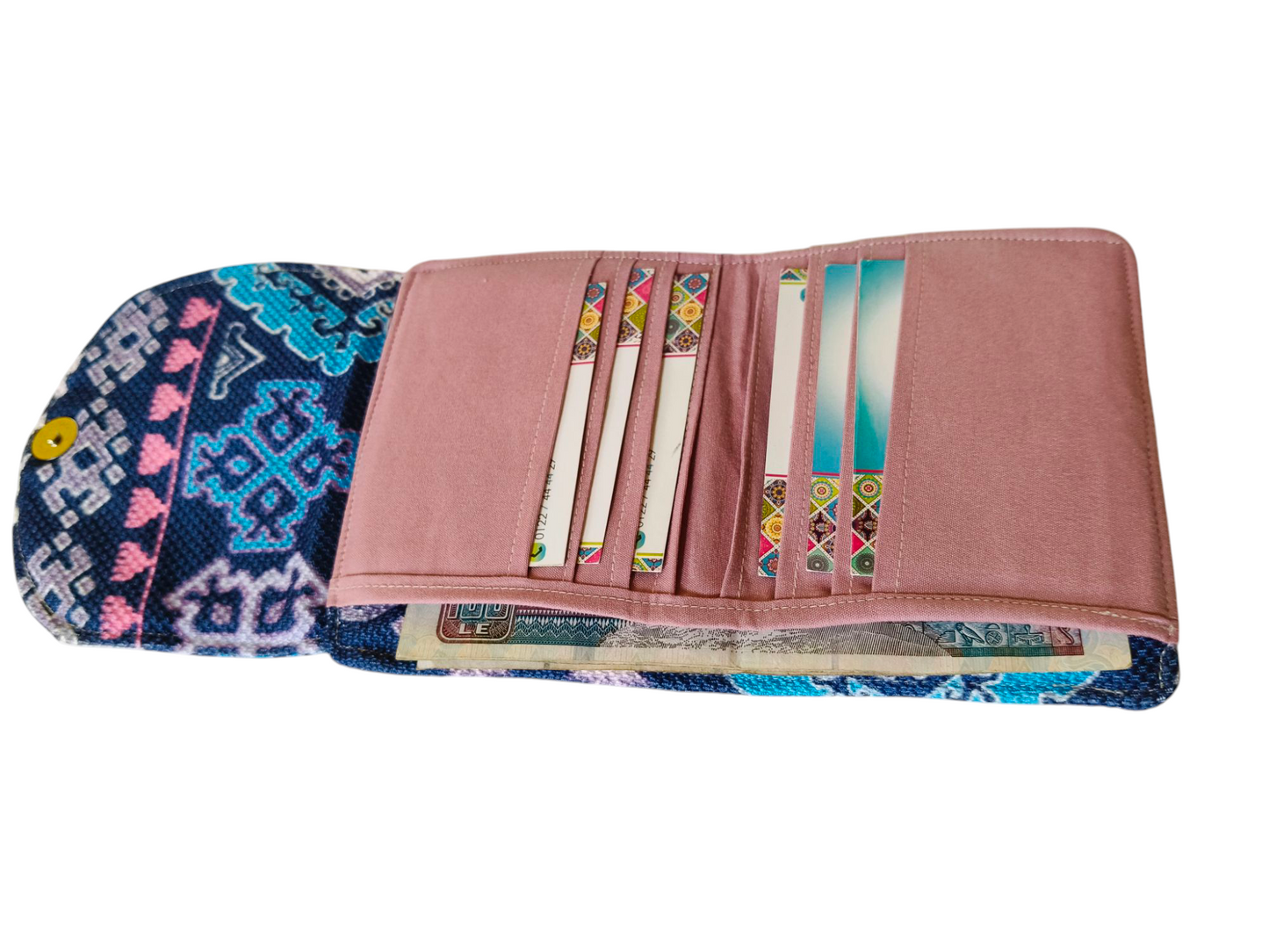 Geometric blue card Wallet 12*11cm