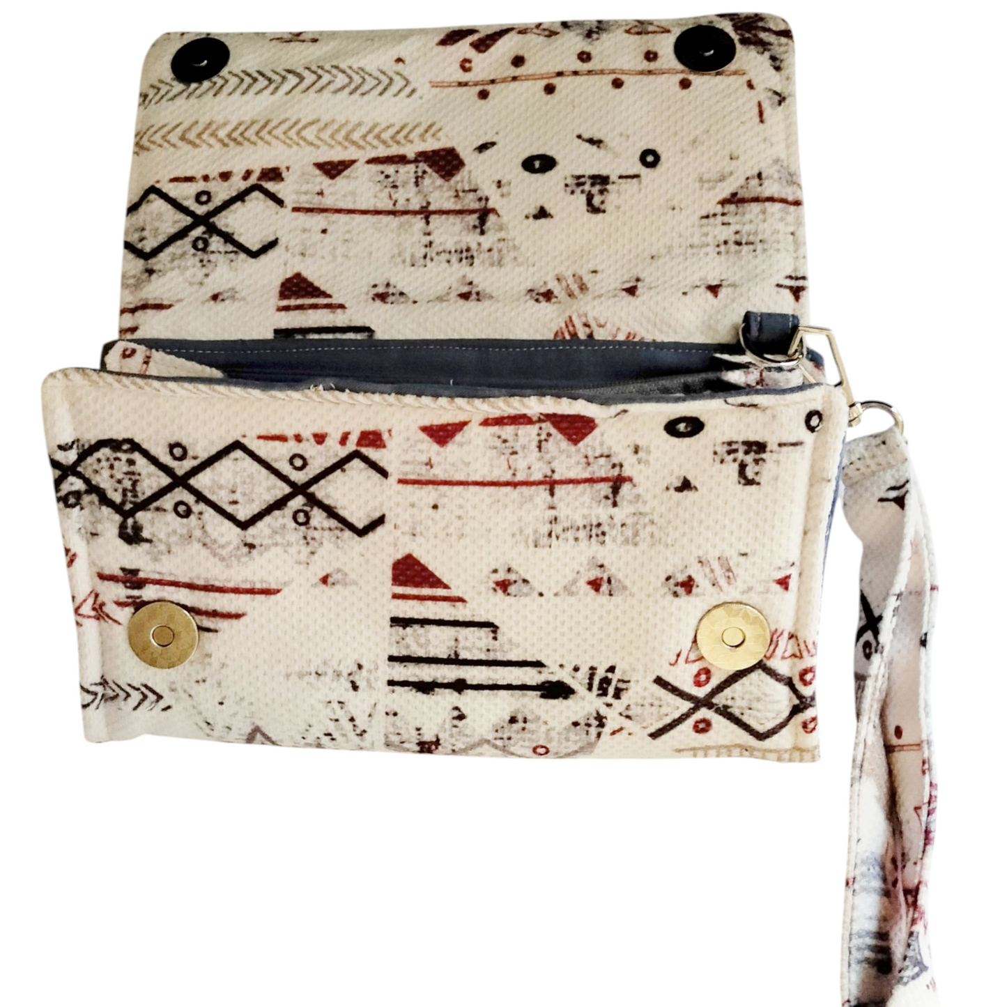 White  geometric big  Wallet 20*12cm