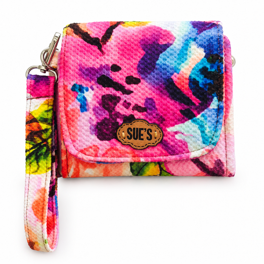 watercolor small Wallet 12*11 Cm with handle