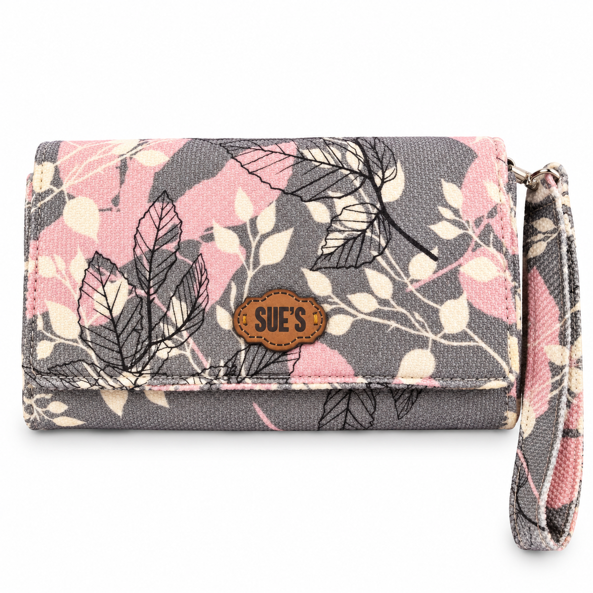 Gray &pink Large Wallet