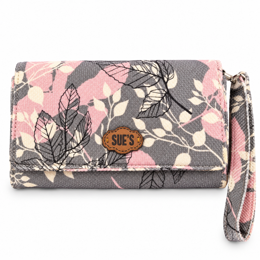 Gray &pink Large Wallet