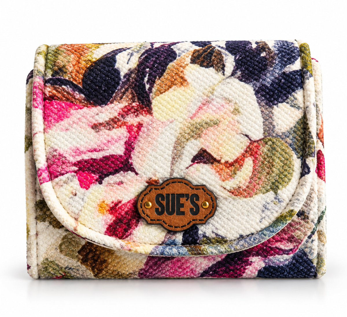 white flowers Small Wallet 12*11 Cm