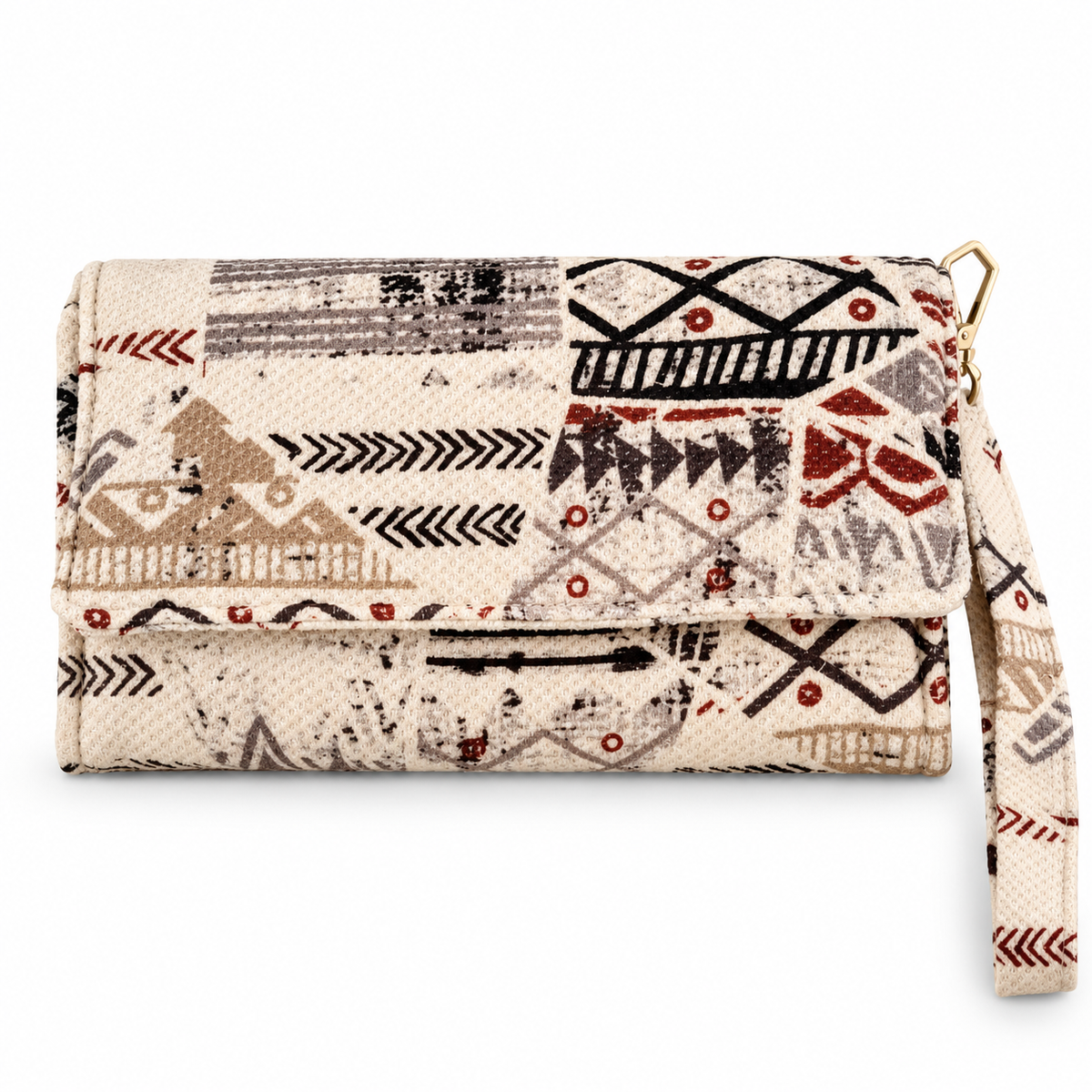 White  geometric Large Wallet 20*12cm