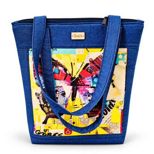 Denim Butterfly Tote Bag 40*35cm