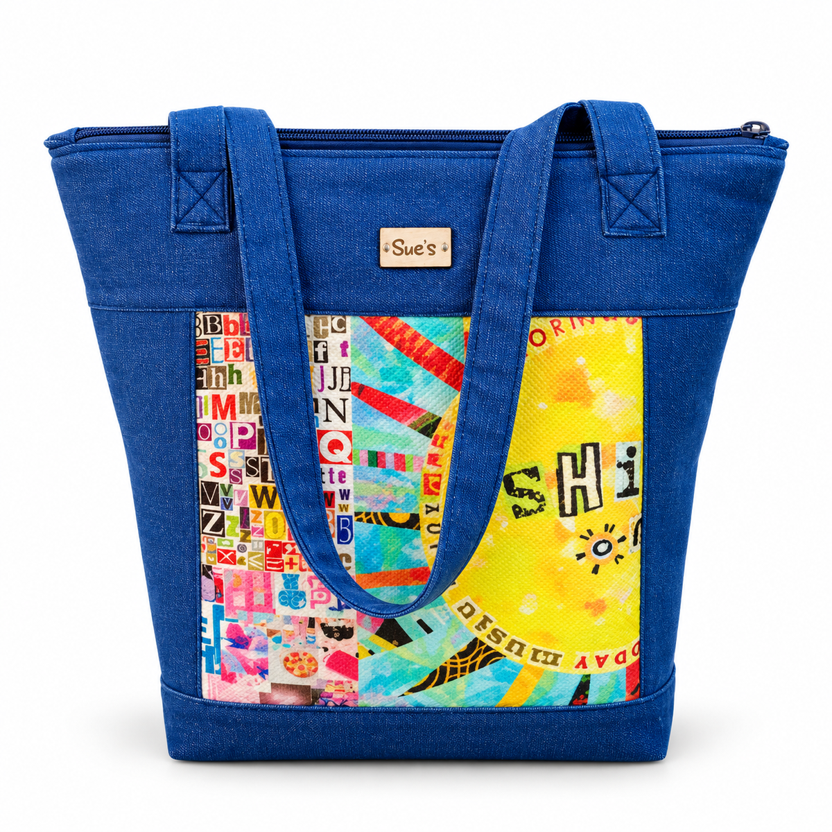 Denim Sun Rays Tote Bag 40*35cm