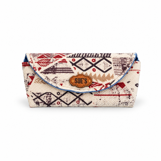 White geometric Glasses Case