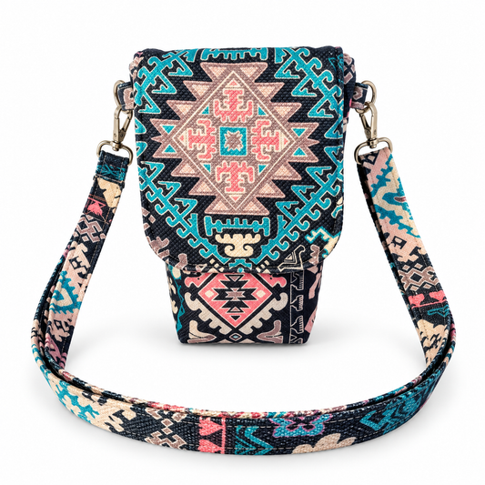 Deep blue geometric Mobil Cross Bag ( NEW DESGIN )