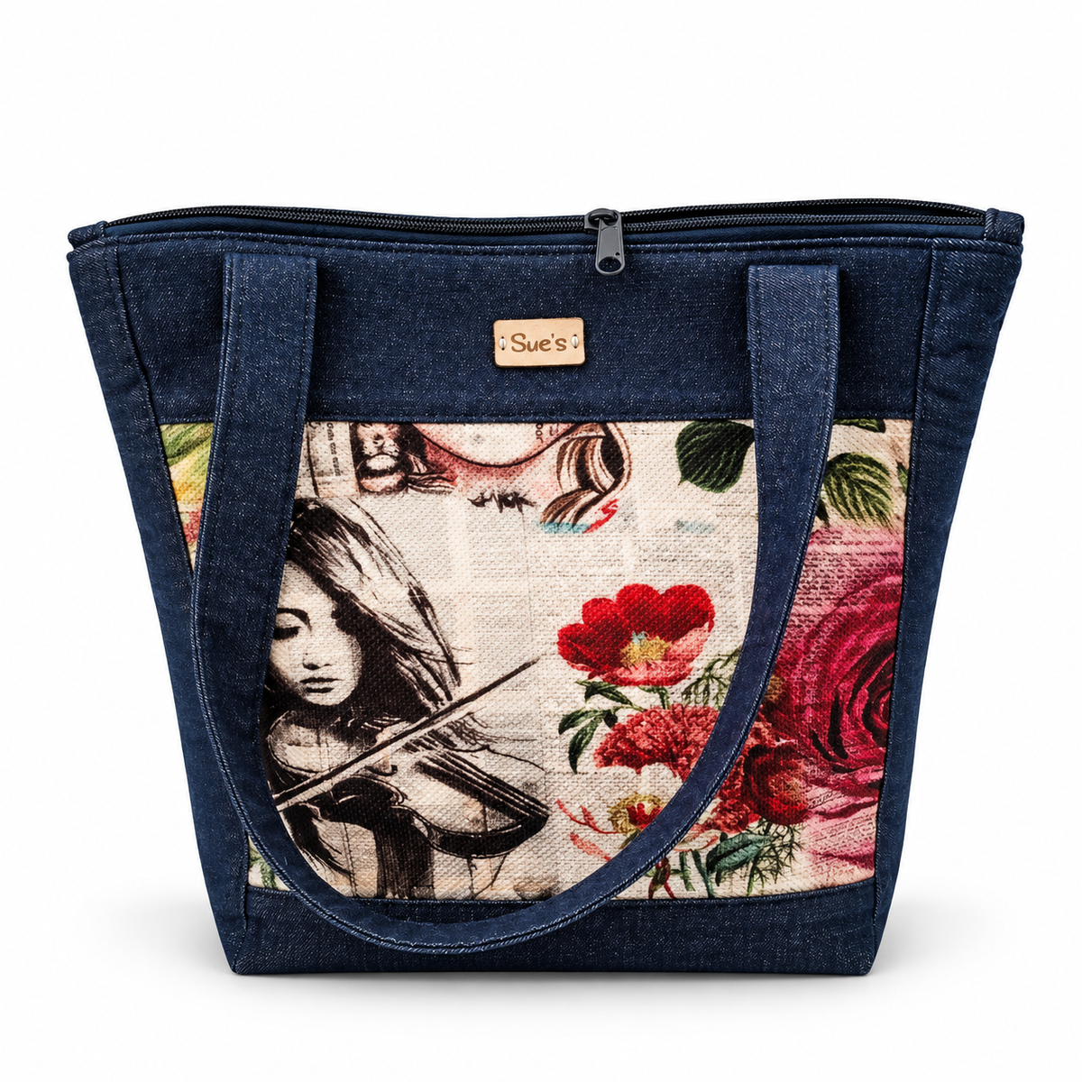 Denim Violen Tote Bag 35*30cm