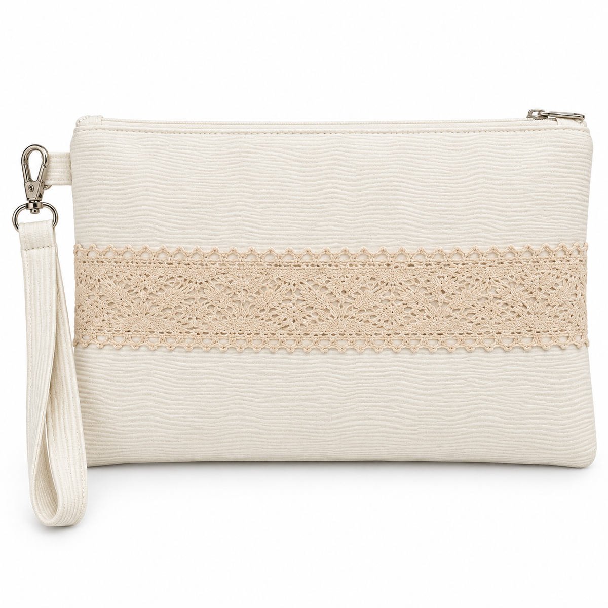 Off white withe lace handmade Clutch