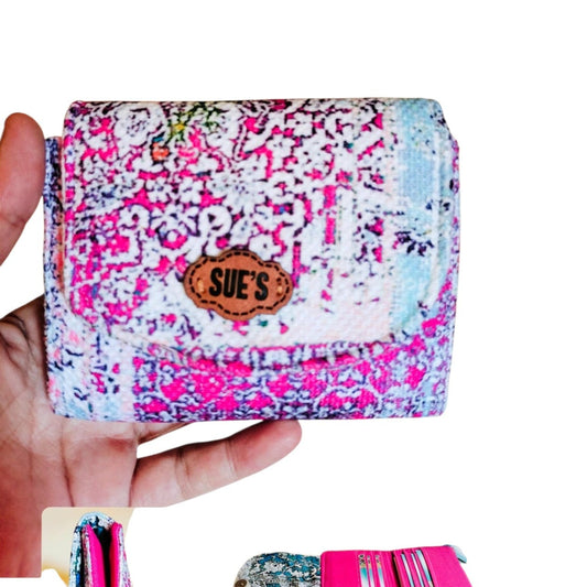 Oriental pink  card Wallet 12*11 Cm