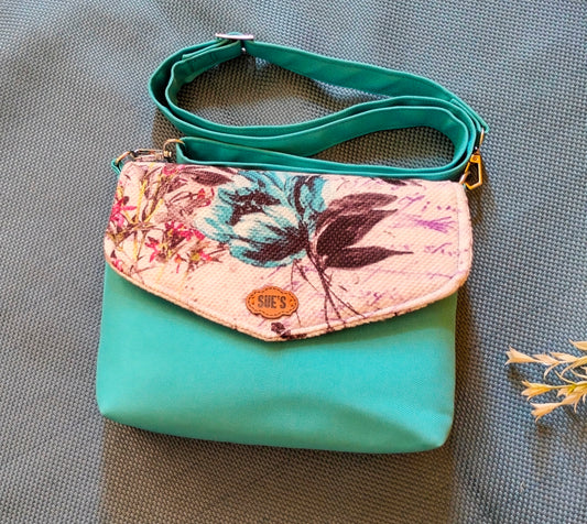 Aqua color small cross bag