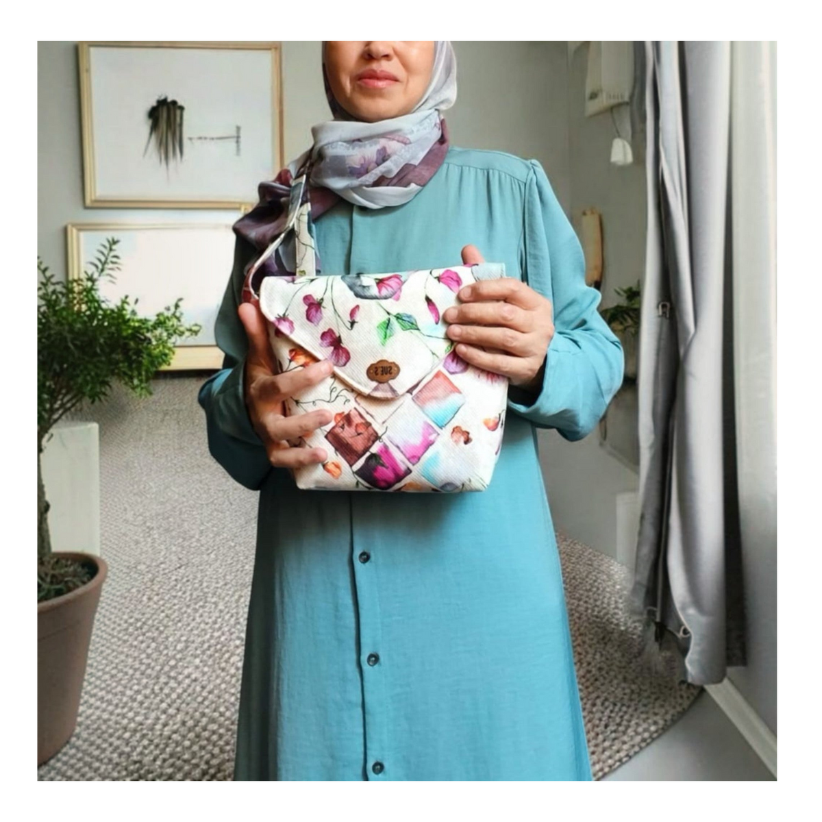 simple flower Cross Bag 30*25 cm
