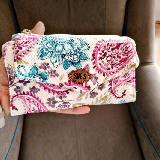 Kashmir trifold Wallet محفظه تصميم بالطول مفتوحه