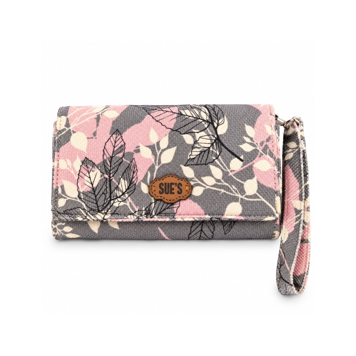 Gray &pink Large Wallet