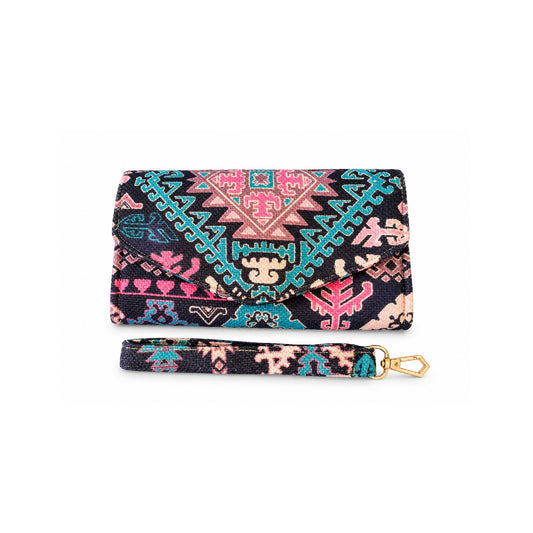 Deep Blue Geometric Large Wallet