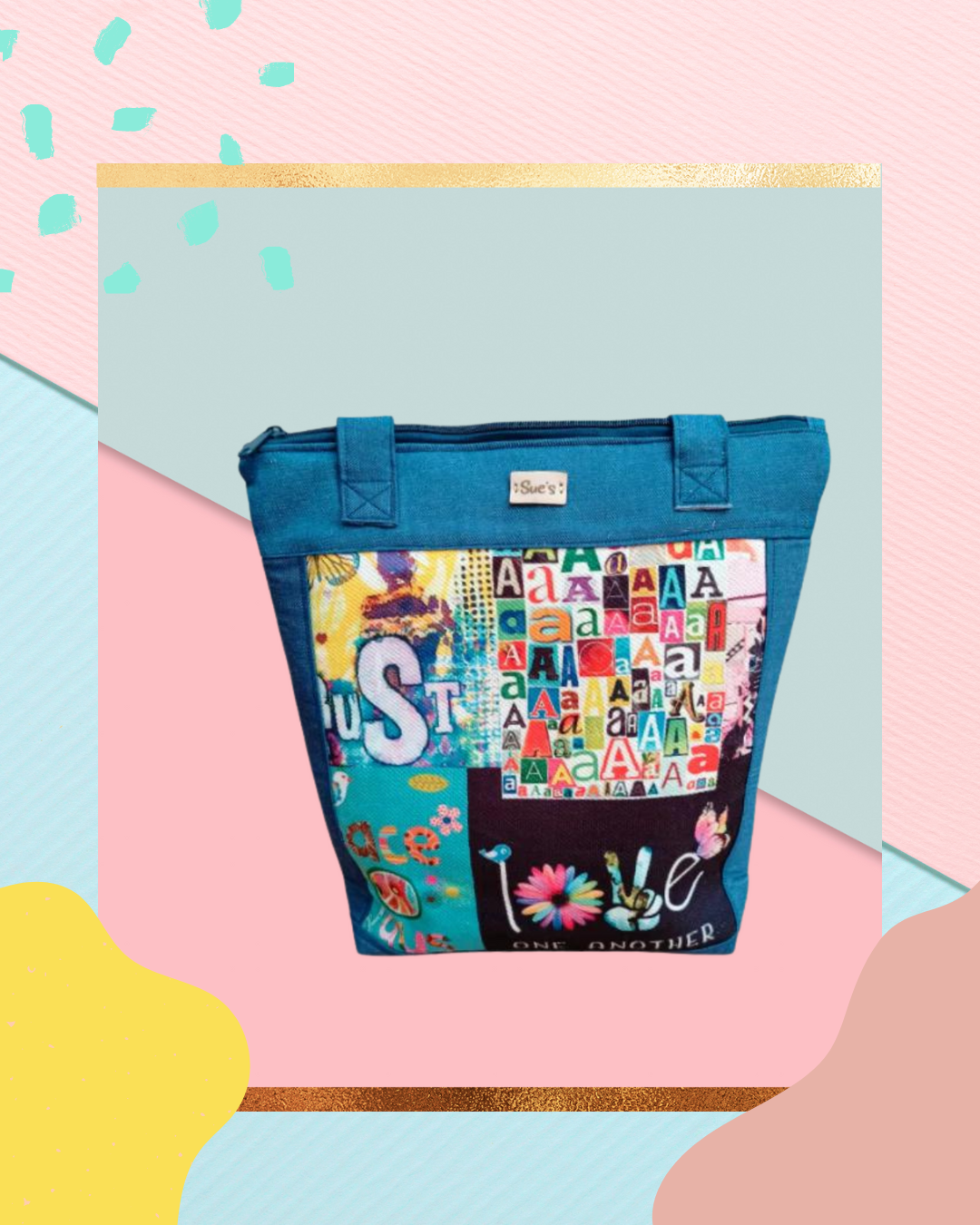 Denim love letters Tote Bag