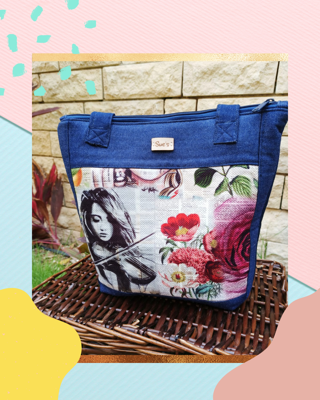 Denim Violen Tote Bag