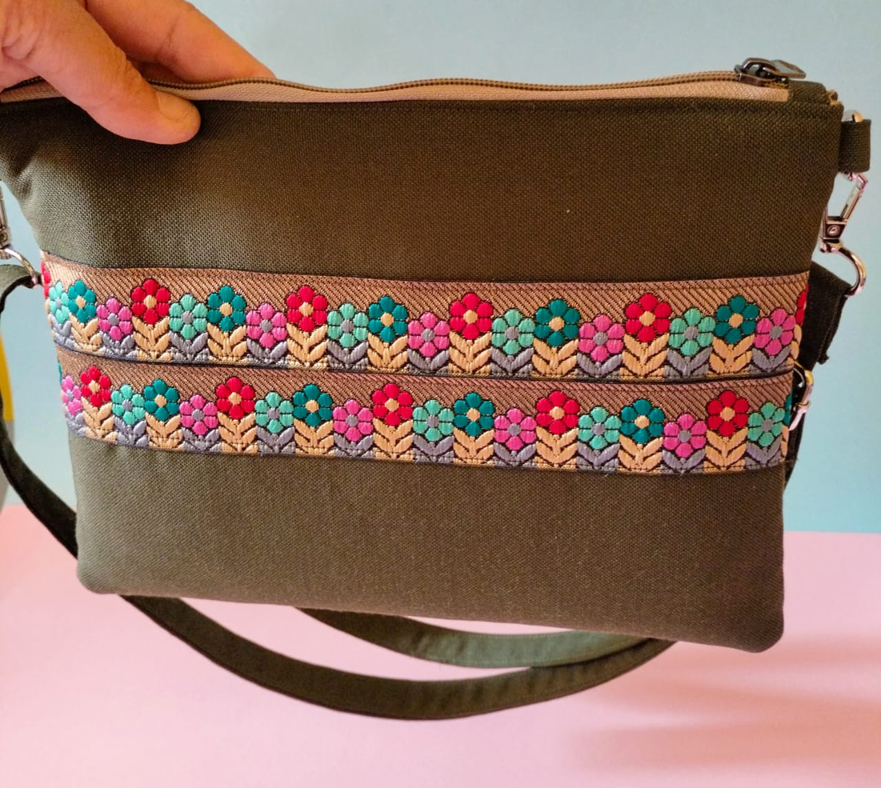 Lovely olive clutch